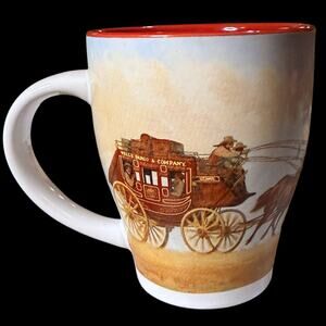Retro Wells Fargo Coffee Mug White Ceramic Graphic John Rush Print